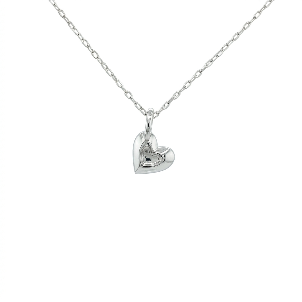 14k Gold Diamond Pavé Heart Necklace