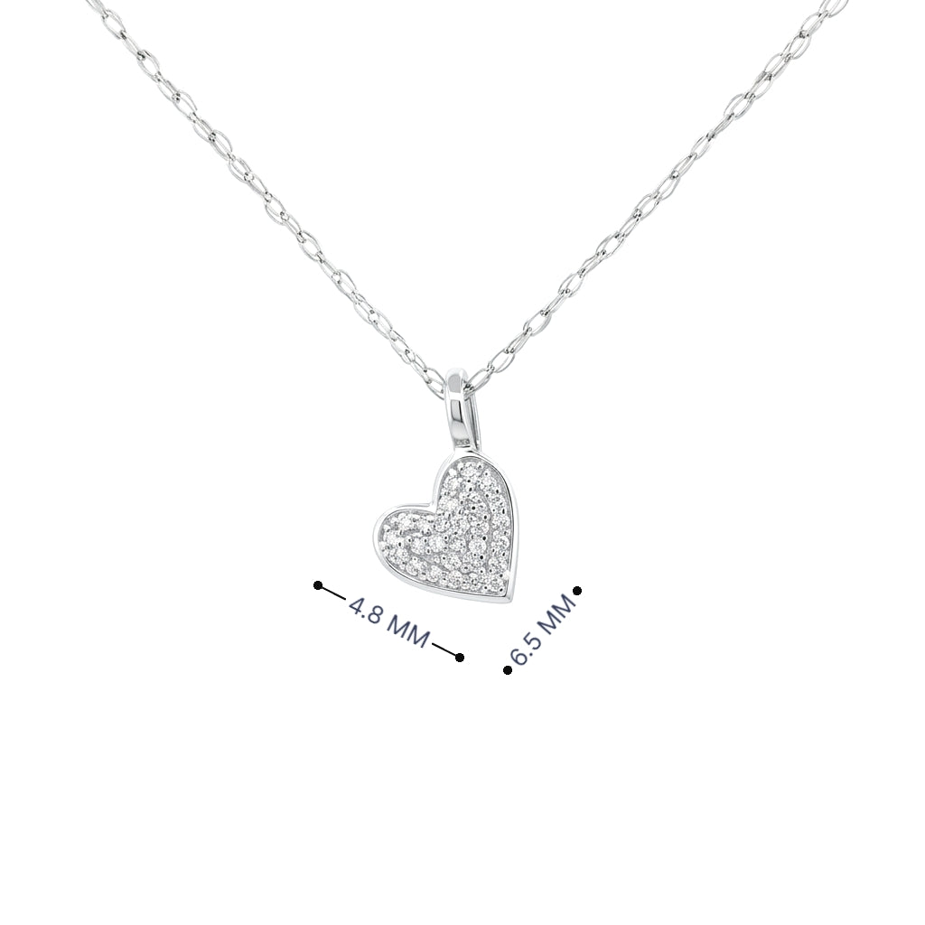 14k Gold Diamond Pavé Heart Necklace