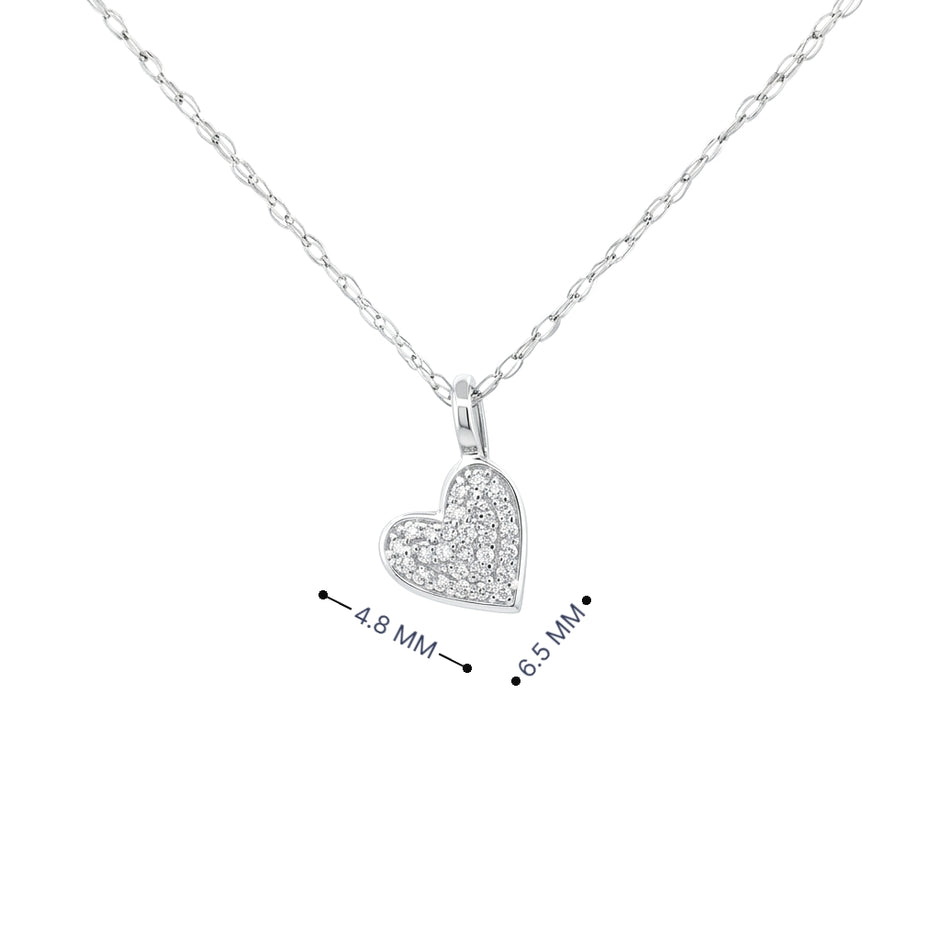 14k Gold Diamond Pavé Heart Necklace