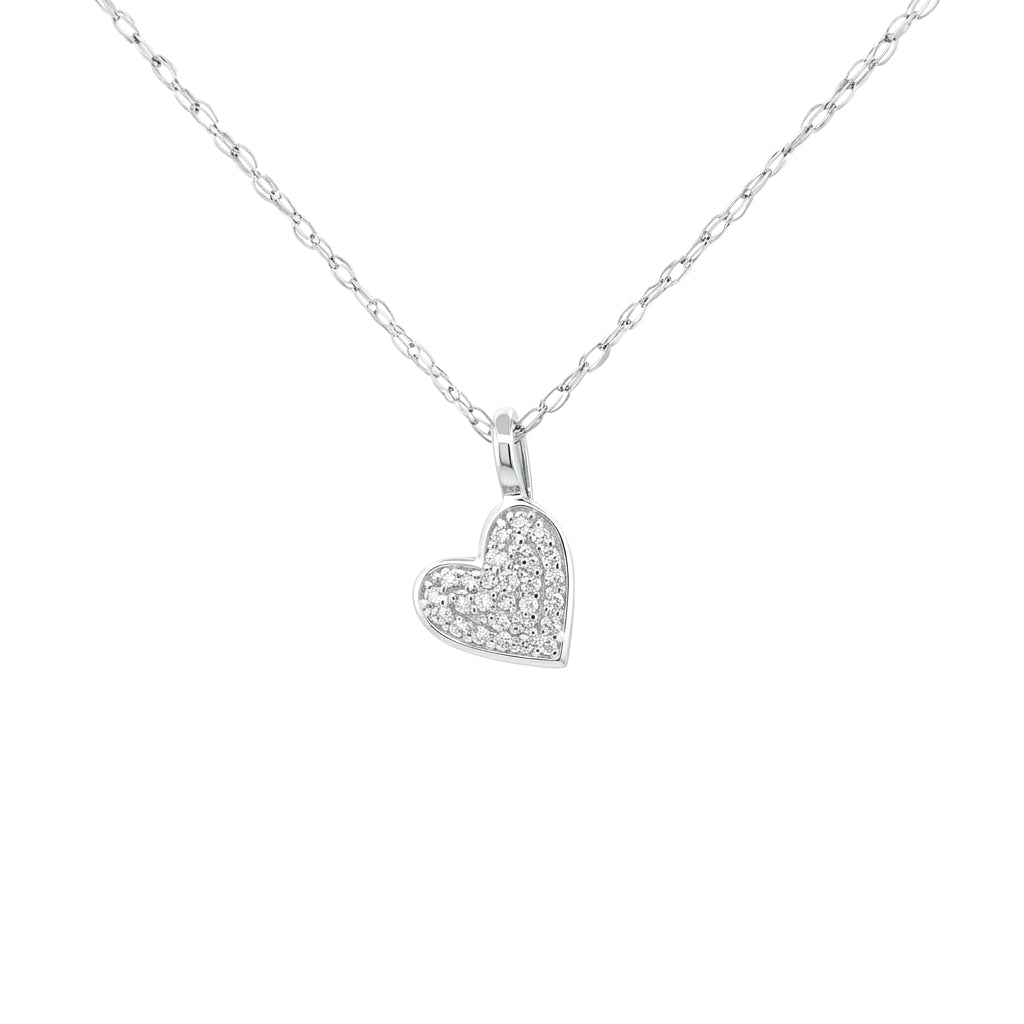 14k Gold Diamond Pavé Heart Necklace