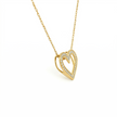 14k Gold Diamond Open Heart Necklace