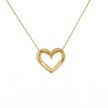 14k Gold Diamond Open Heart Necklace