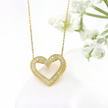 14k Gold Diamond Open Heart Necklace