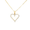 14k Gold Diamond Open Heart Necklace