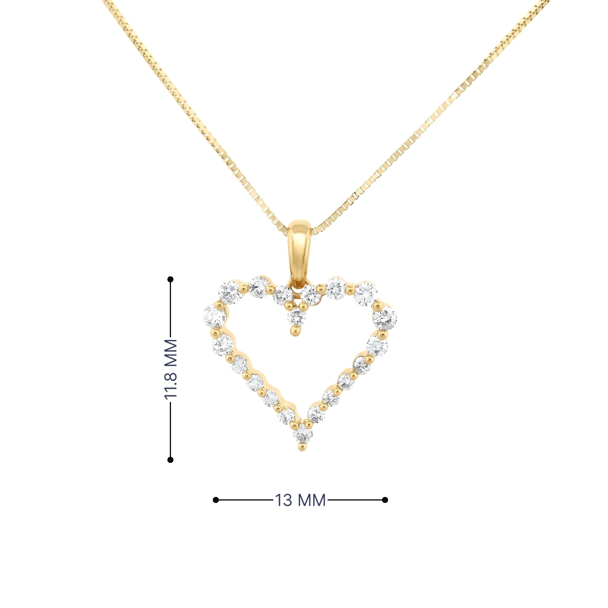 14k Gold Diamond Open Heart Necklace