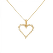 14k Gold Diamond Open Heart Necklace