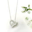 14k Gold Diamond Side-Pave Heart Necklace