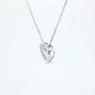 14k Gold Diamond Side-Pave Heart Necklace