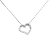 14k Gold Diamond Side-Pave Heart Necklace