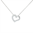 14k Gold Diamond Side-Pave Heart Necklace