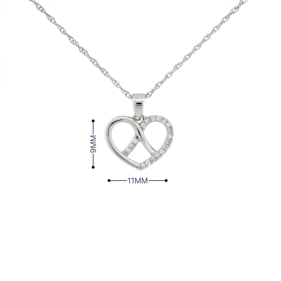 14k Gold 0.06ctw Diamond Infinity Heart Necklace