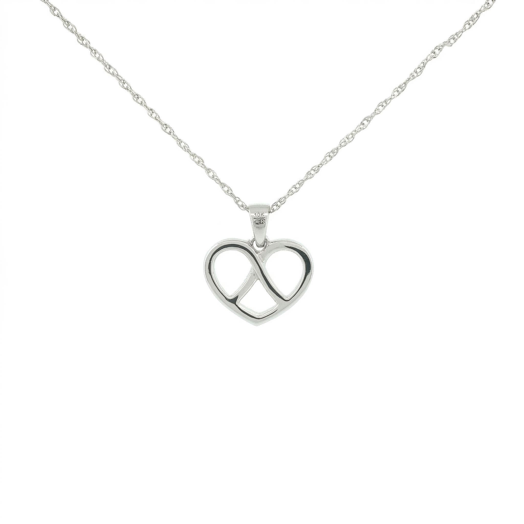 14k Gold 0.06ctw Diamond Infinity Heart Necklace