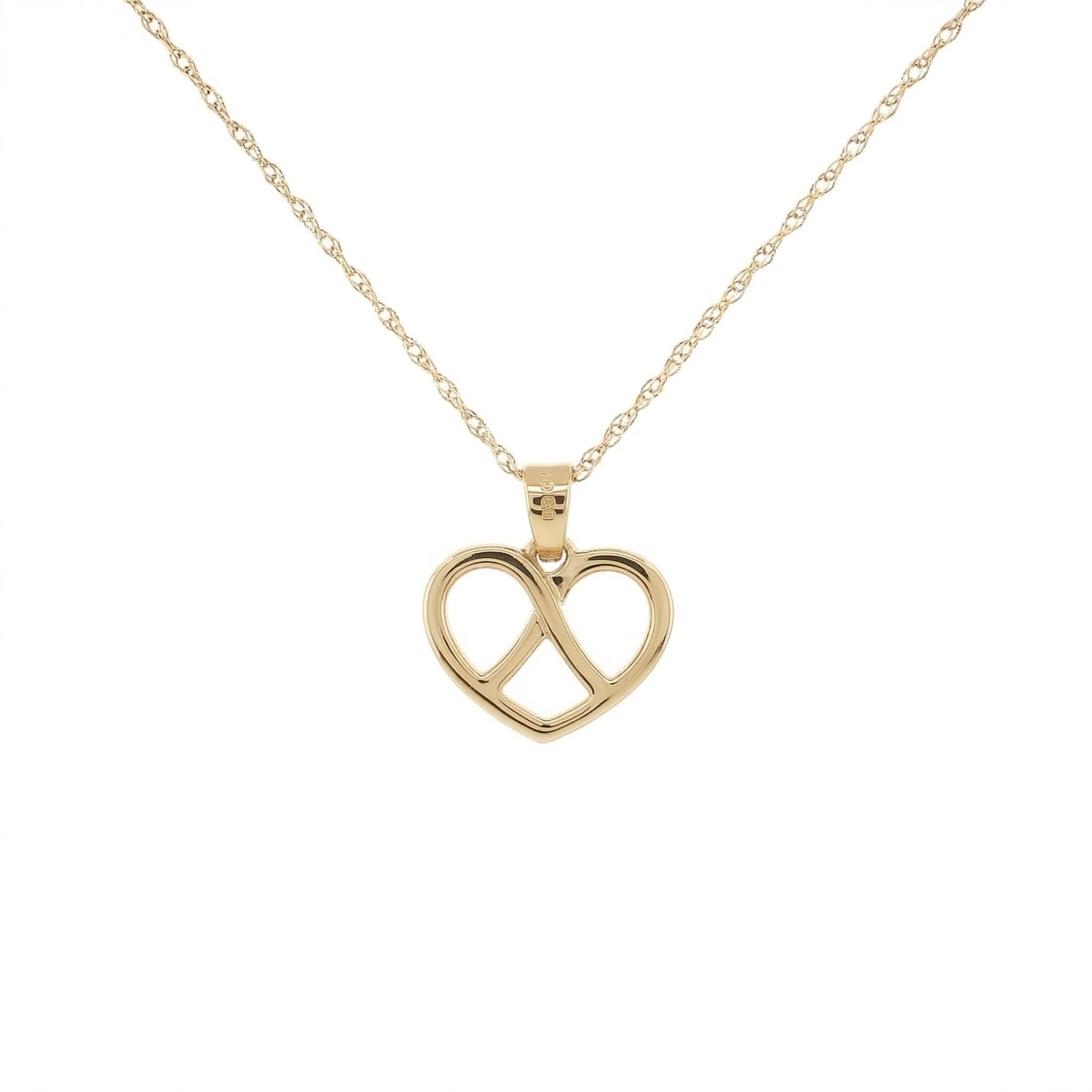 14k Gold 0.06ctw Diamond Infinity Heart Necklace