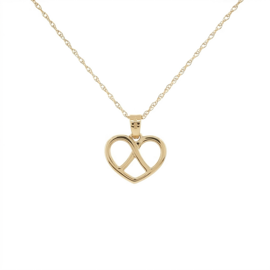 14k Gold 0.06ctw Diamond Infinity Heart Necklace