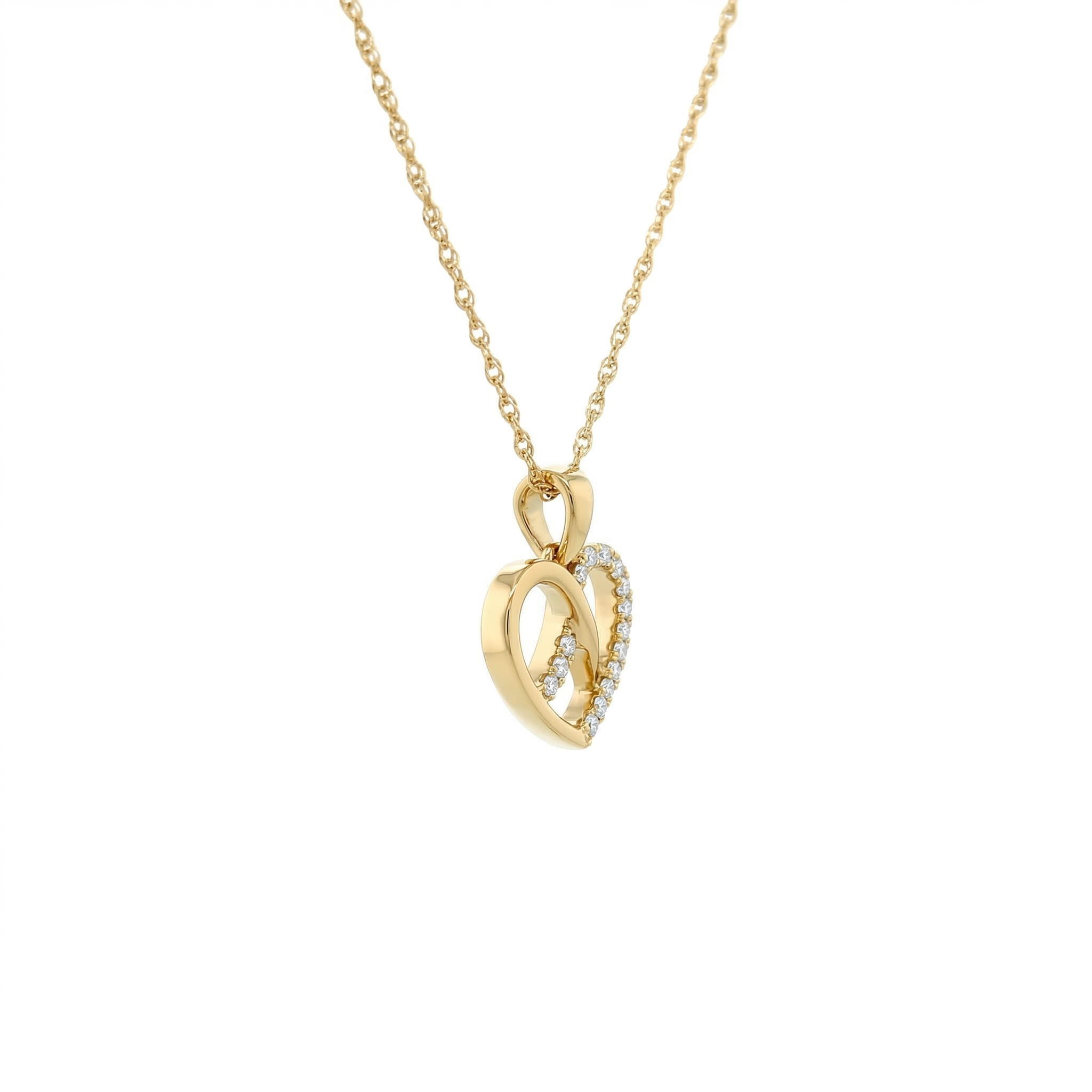 14k Gold 0.06ctw Diamond Infinity Heart Necklace