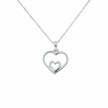 14k Gold Diamond Double Heart Necklace