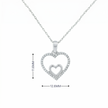 14k Gold Diamond Double Heart Necklace