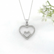 14k Gold Diamond Double Heart Necklace