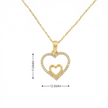 14k Gold Diamond Double Heart Necklace