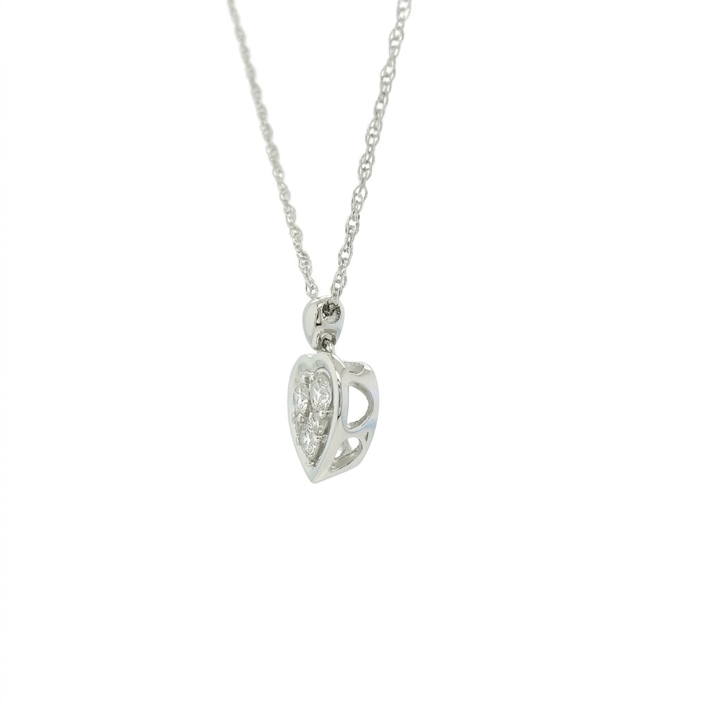 14k Gold Diamond Heart Necklace