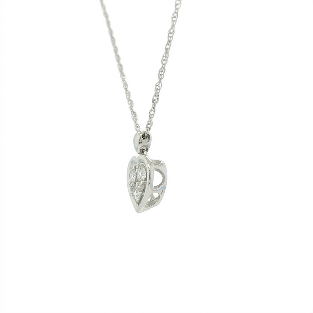 14k Gold Diamond Heart Necklace
