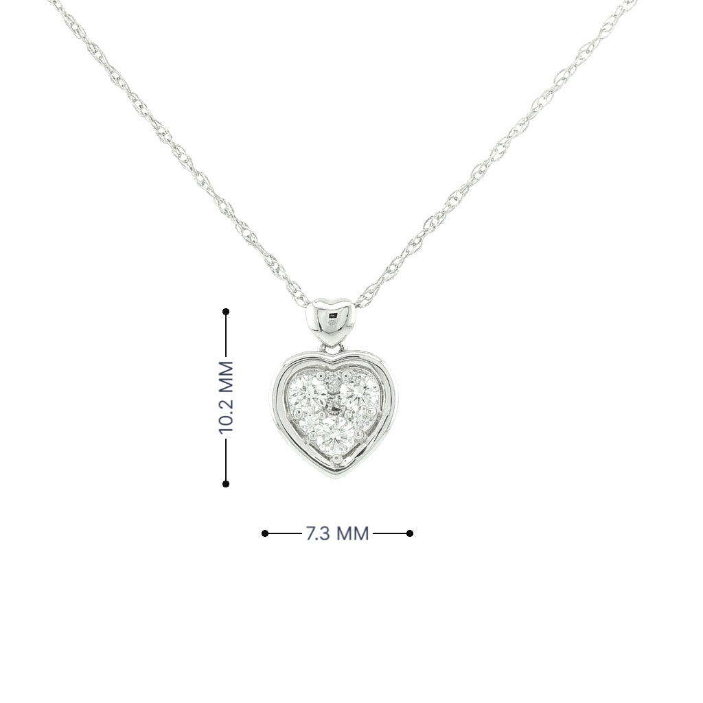 14k Gold Diamond Heart Necklace