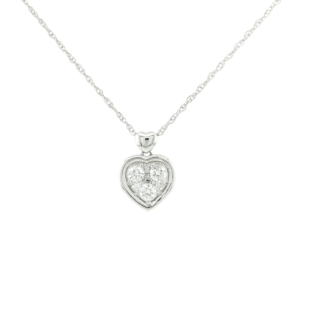 14k Gold Diamond Heart Necklace