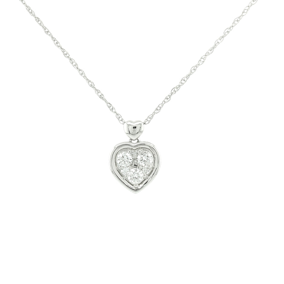 14k Gold Diamond Heart Necklace