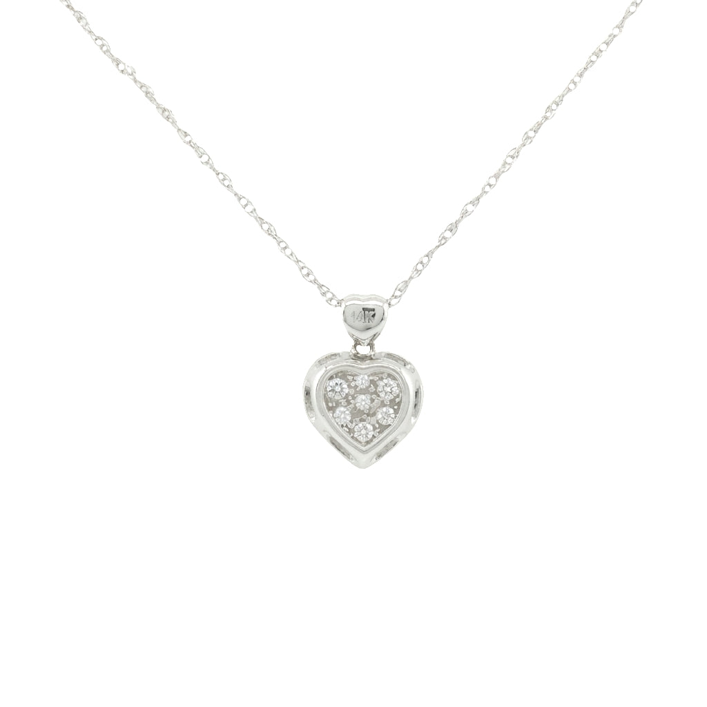 14k Gold Diamond Heart Necklace