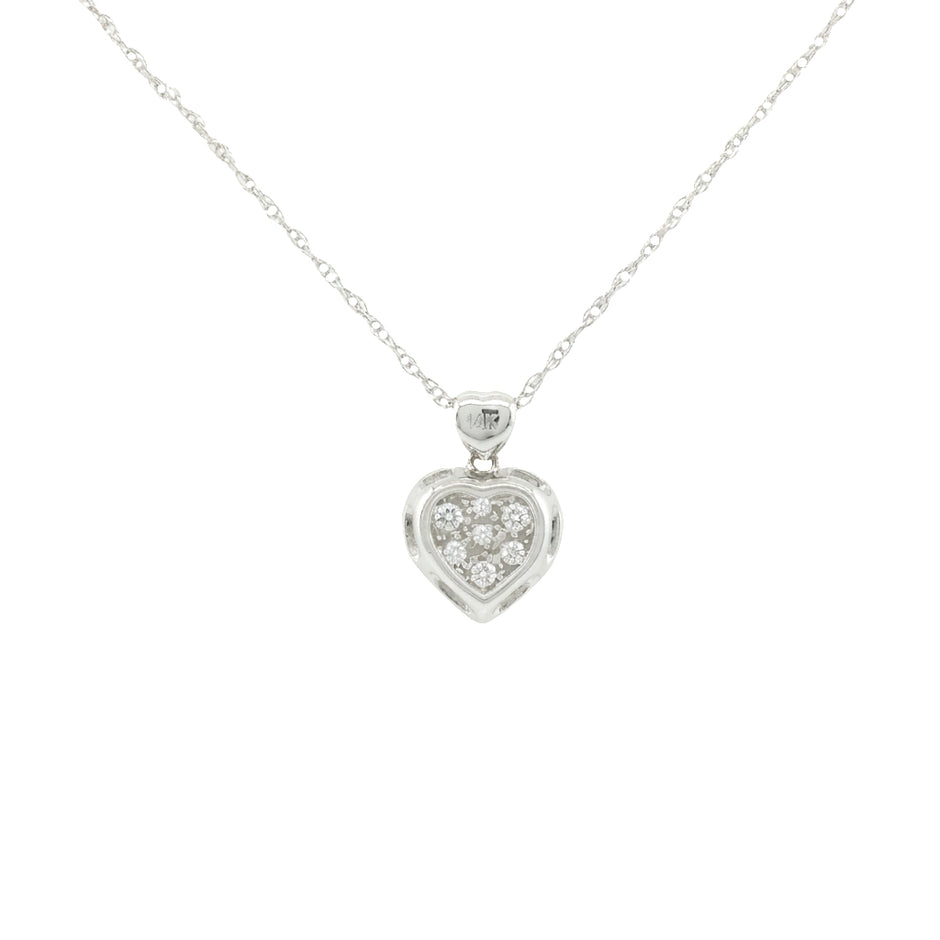 14k Gold Diamond Heart Necklace