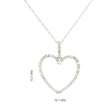 14k White Gold with .25Ctw Natural White Diamond Open Heart Pendant Necklace
