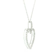 14k White Gold with .25Ctw Natural White Diamond Open Heart Pendant Necklace