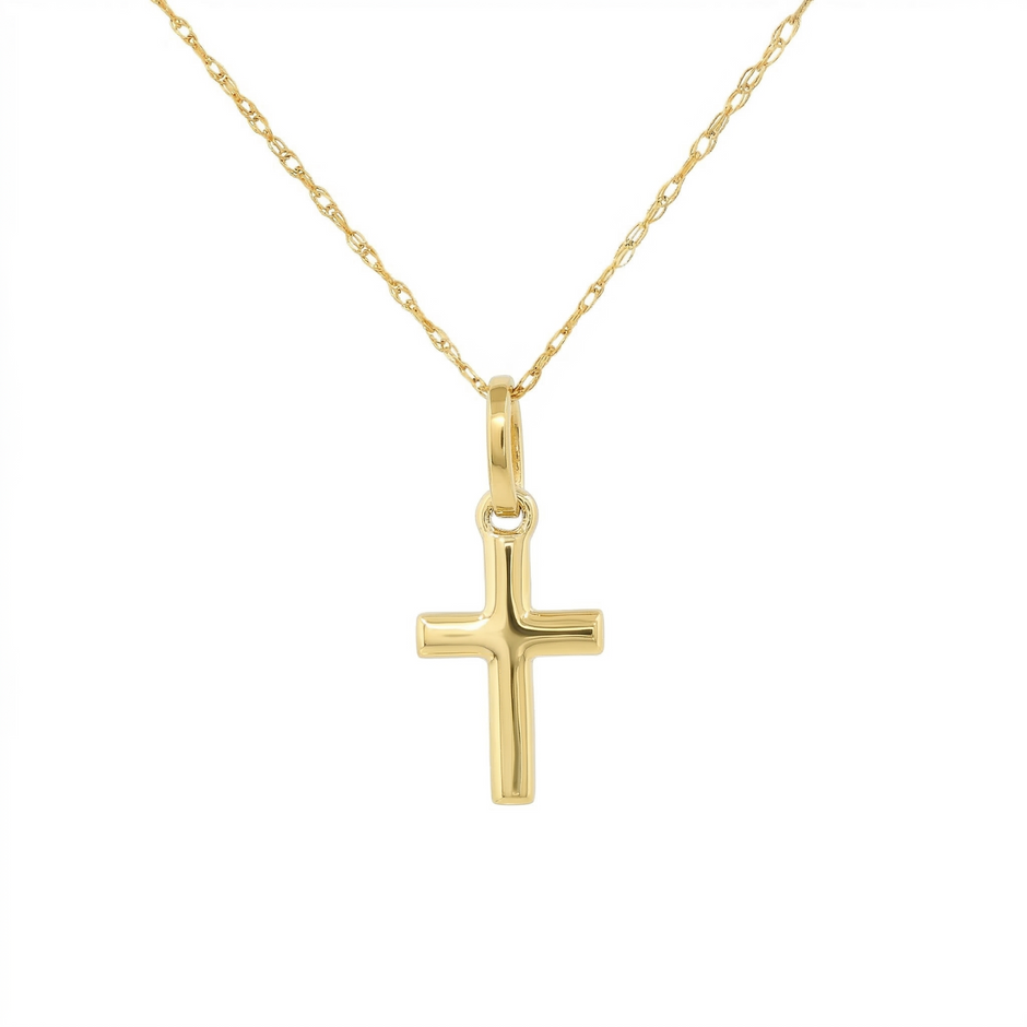 14k Gold Diamond Cross Necklace