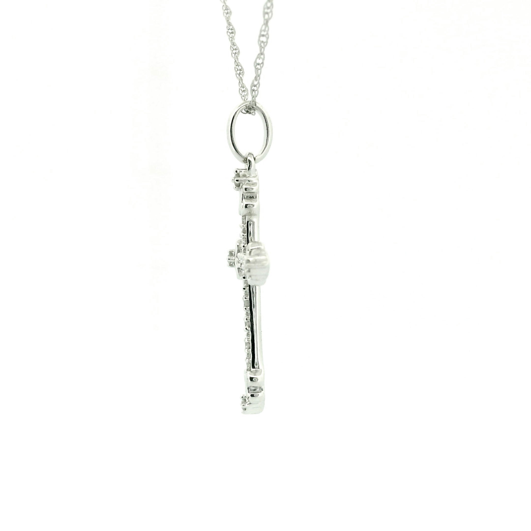 10k Gold Diamond Filigree Cross Necklace