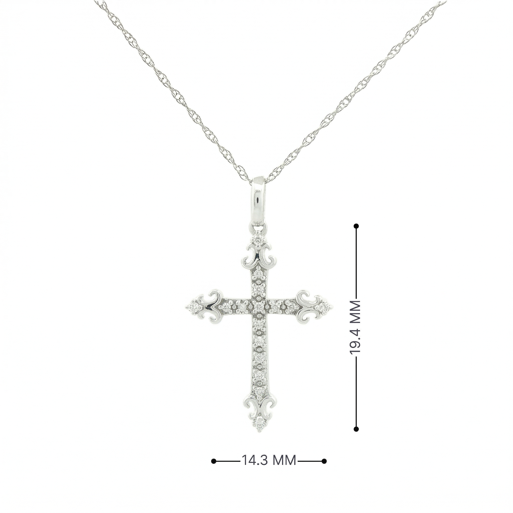 10k Gold Diamond Filigree Cross Necklace