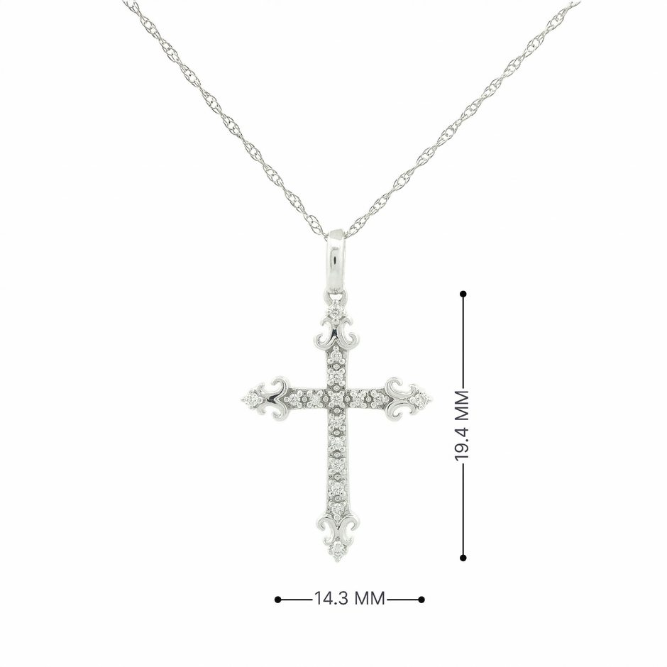10k Gold Diamond Filigree Cross Necklace
