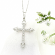 10k Gold Diamond Filigree Cross Necklace
