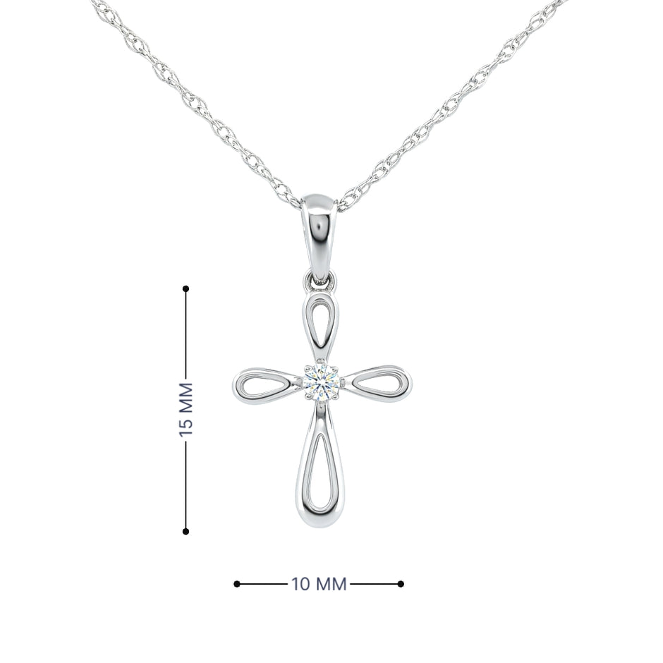 10k Gold Diamond Looped Cross Necklace