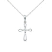 10k Gold Diamond Looped Cross Necklace
