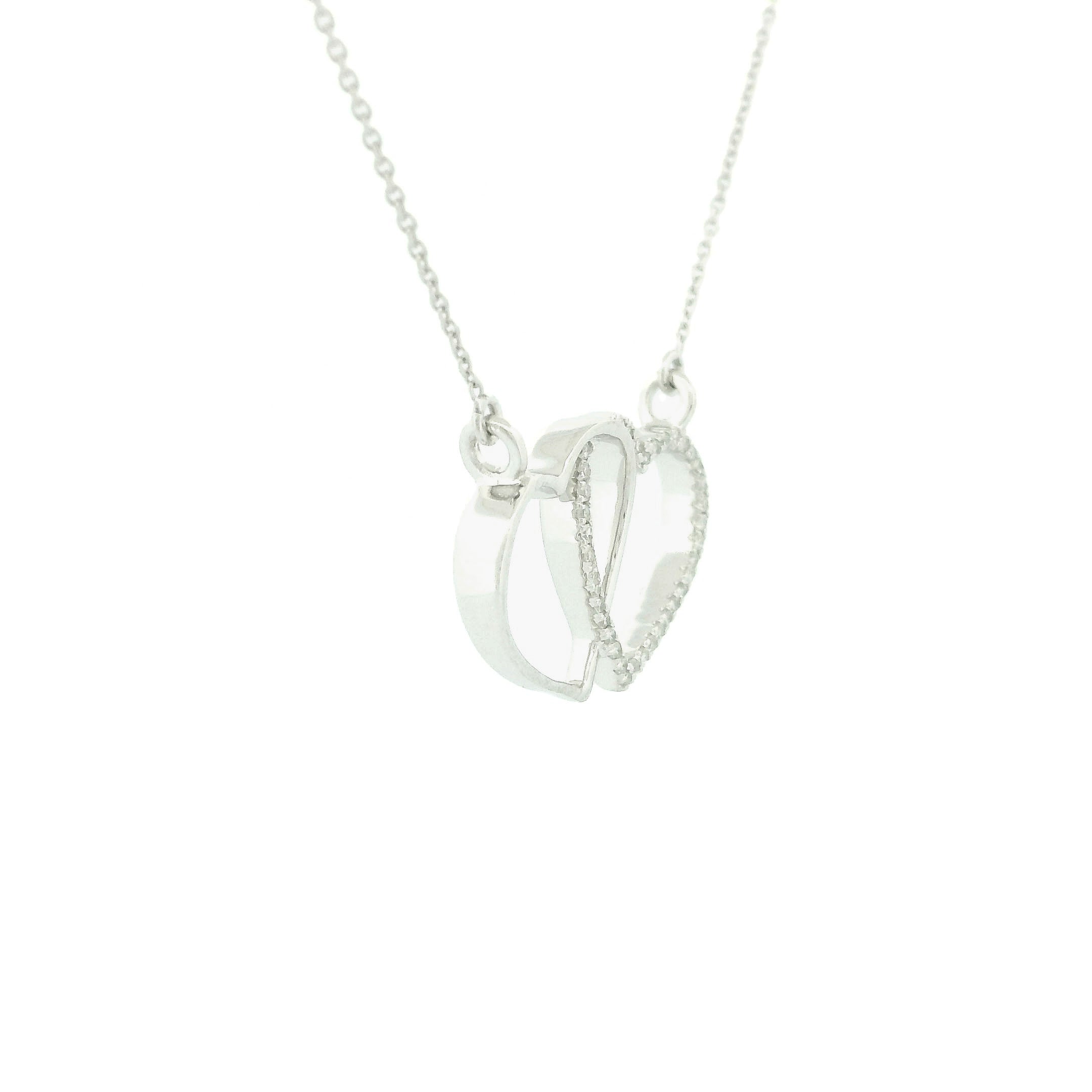 14k Gold Interlocking Diamond Heart Necklace