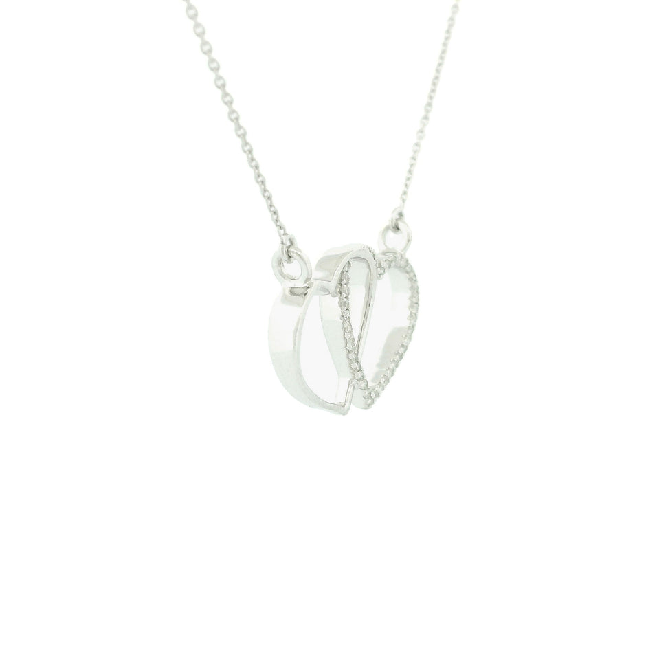14k Gold Interlocking Diamond Heart Necklace