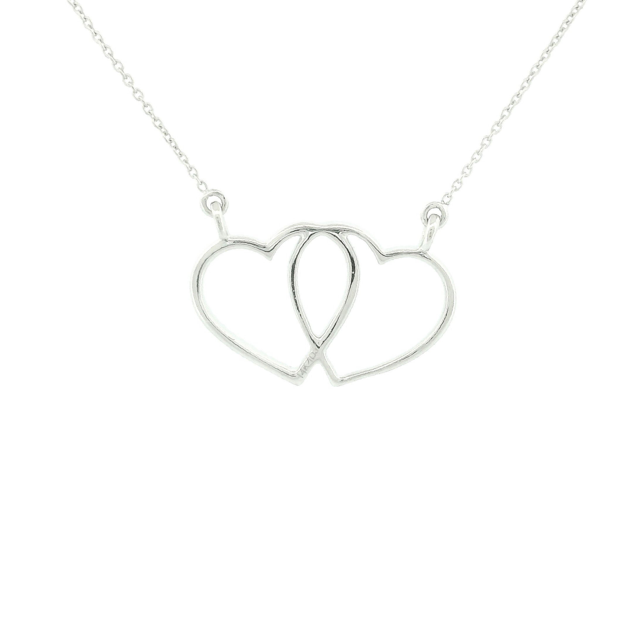 14k Gold Interlocking Diamond Heart Necklace