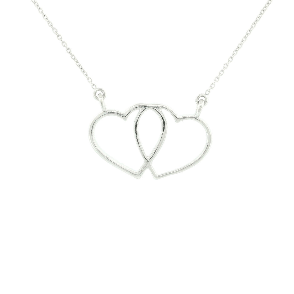 14k Gold Interlocking Diamond Heart Necklace