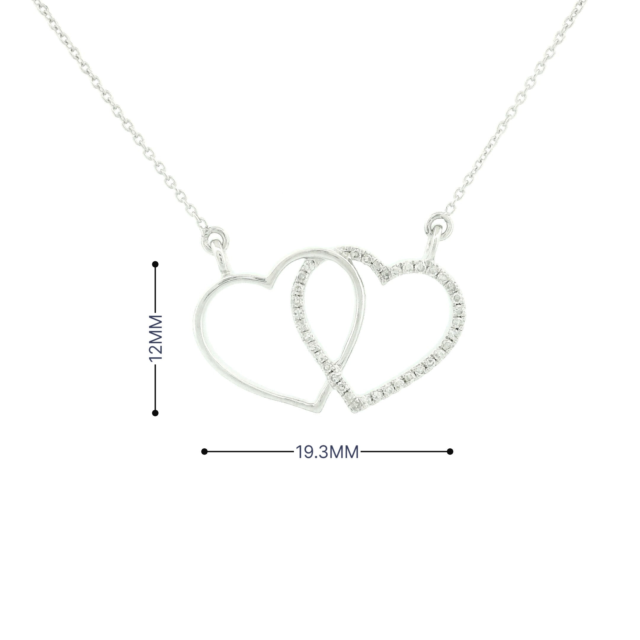 14k Gold Interlocking Diamond Heart Necklace
