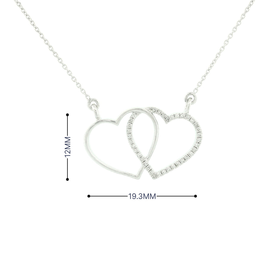 14k Gold Interlocking Diamond Heart Necklace