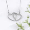 14k Gold Interlocking Diamond Heart Necklace