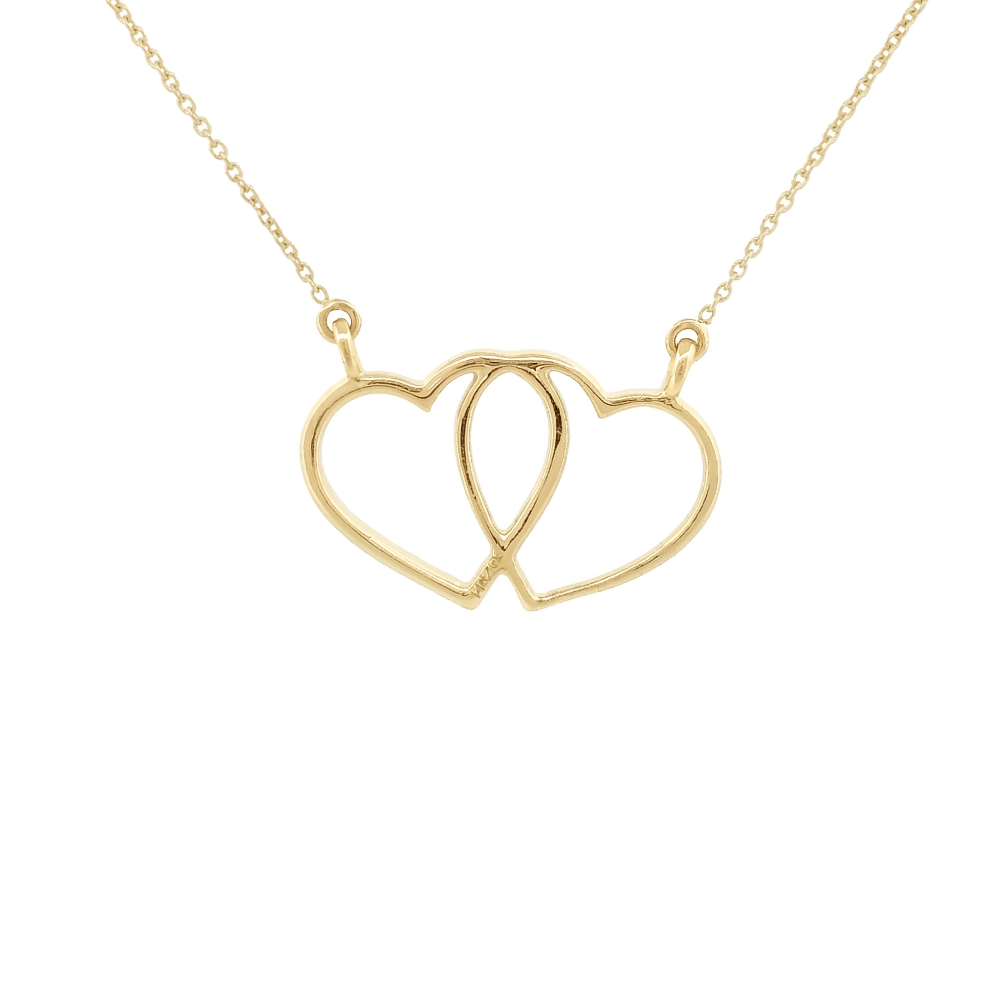 14k Gold Interlocking Diamond Heart Necklace