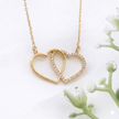 14k Gold Interlocking Diamond Heart Necklace
