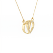 14k Gold Interlocking Diamond Heart Necklace