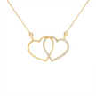 14k Gold Interlocking Diamond Heart Necklace